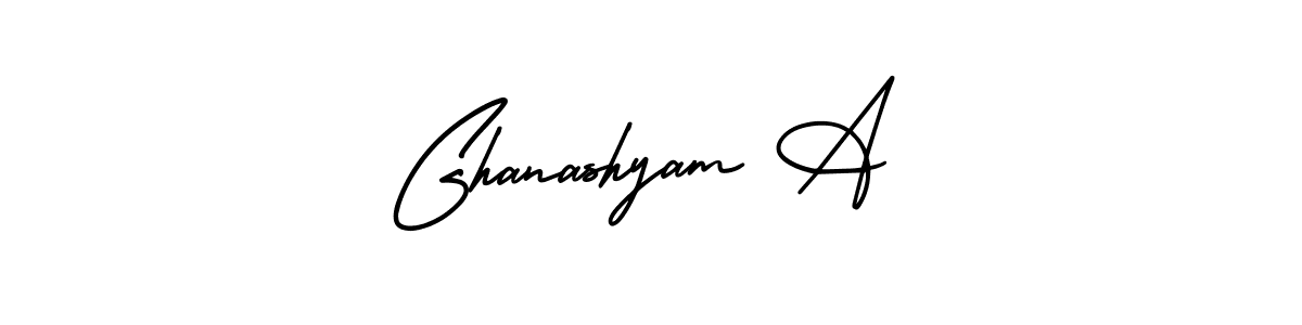 It looks lik you need a new signature style for name Ghanashyam A. Design unique handwritten (AmerikaSignatureDemo-Regular) signature with our free signature maker in just a few clicks. Ghanashyam A signature style 3 images and pictures png