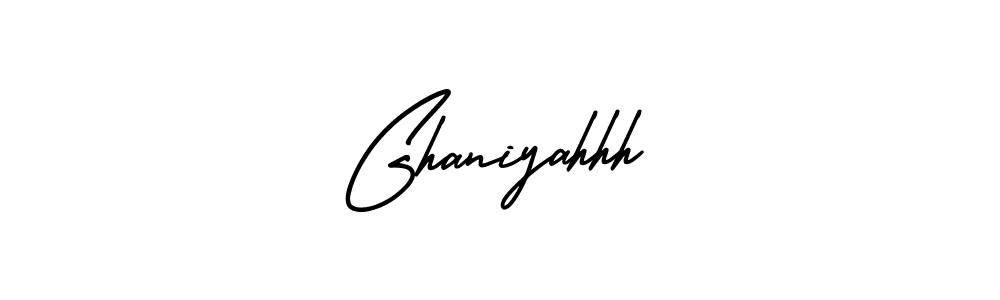 Ghaniyahhh stylish signature style. Best Handwritten Sign (AmerikaSignatureDemo-Regular) for my name. Handwritten Signature Collection Ideas for my name Ghaniyahhh. Ghaniyahhh signature style 3 images and pictures png