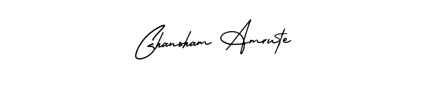This is the best signature style for the Ghansham Amrute name. Also you like these signature font (AmerikaSignatureDemo-Regular). Mix name signature. Ghansham Amrute signature style 3 images and pictures png