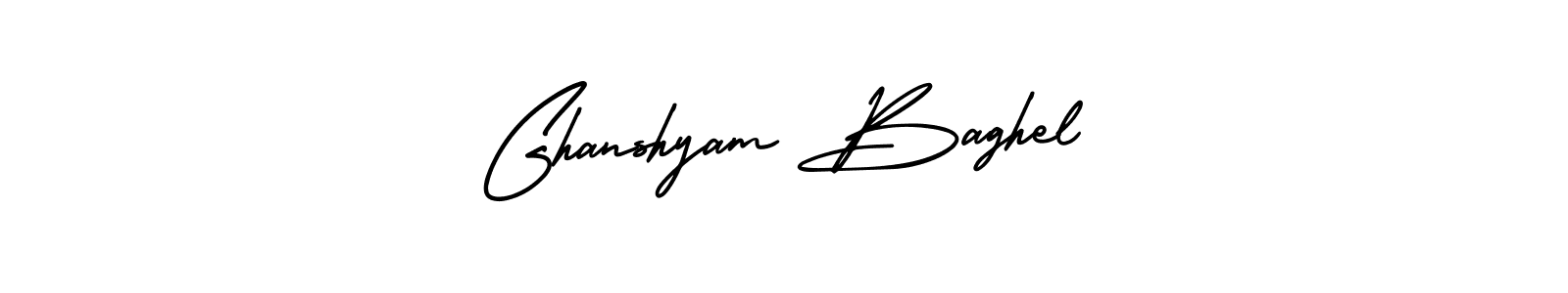 The best way (AmerikaSignatureDemo-Regular) to make a short signature is to pick only two or three words in your name. The name Ghanshyam Baghel include a total of six letters. For converting this name. Ghanshyam Baghel signature style 3 images and pictures png