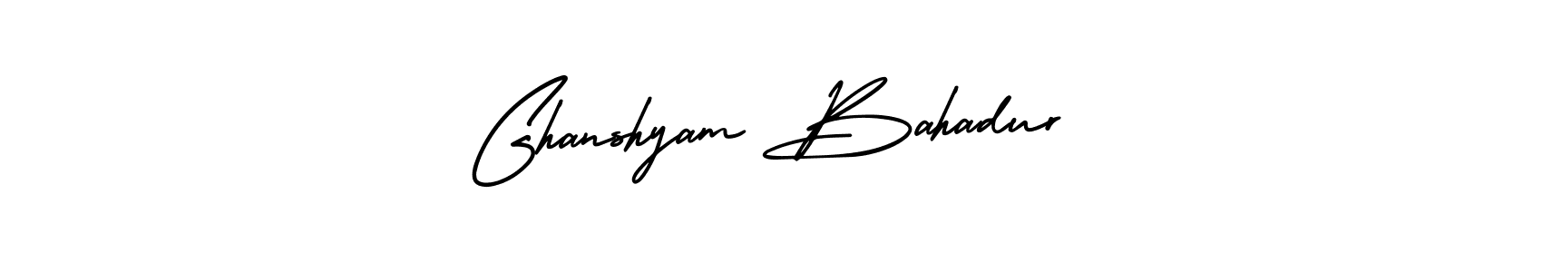 Similarly AmerikaSignatureDemo-Regular is the best handwritten signature design. Signature creator online .You can use it as an online autograph creator for name Ghanshyam Bahadur. Ghanshyam Bahadur signature style 3 images and pictures png