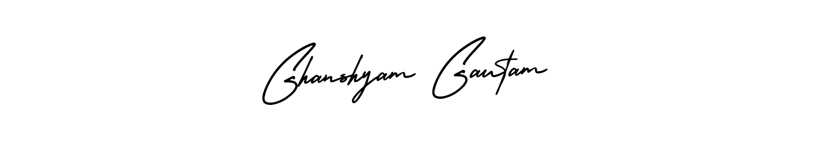 Use a signature maker to create a handwritten signature online. With this signature software, you can design (AmerikaSignatureDemo-Regular) your own signature for name Ghanshyam Gautam. Ghanshyam Gautam signature style 3 images and pictures png