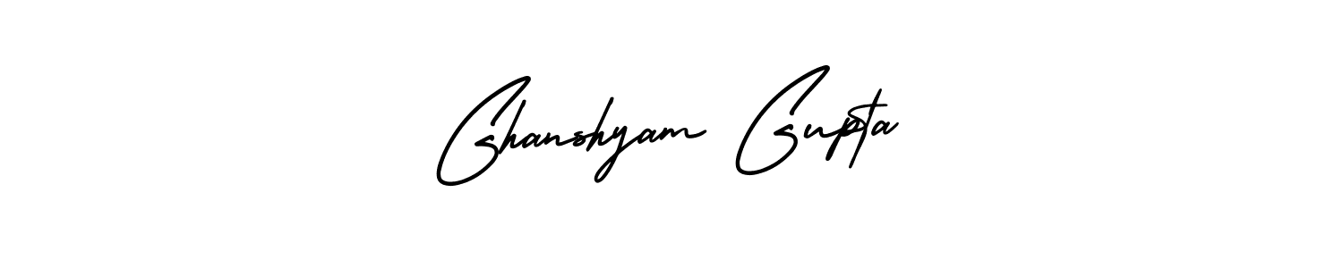 The best way (AmerikaSignatureDemo-Regular) to make a short signature is to pick only two or three words in your name. The name Ghanshyam Gupta include a total of six letters. For converting this name. Ghanshyam Gupta signature style 3 images and pictures png