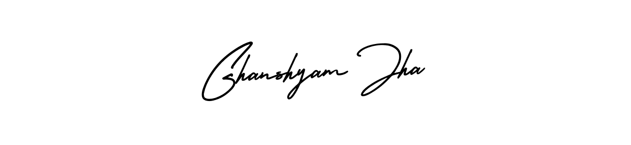 Make a beautiful signature design for name Ghanshyam Jha. With this signature (AmerikaSignatureDemo-Regular) style, you can create a handwritten signature for free. Ghanshyam Jha signature style 3 images and pictures png