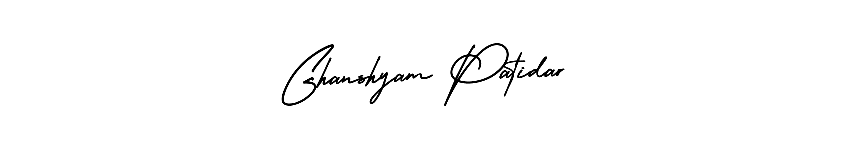 This is the best signature style for the Ghanshyam Patidar name. Also you like these signature font (AmerikaSignatureDemo-Regular). Mix name signature. Ghanshyam Patidar signature style 3 images and pictures png
