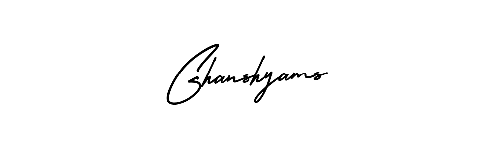 How to make Ghanshyams name signature. Use AmerikaSignatureDemo-Regular style for creating short signs online. This is the latest handwritten sign. Ghanshyams signature style 3 images and pictures png