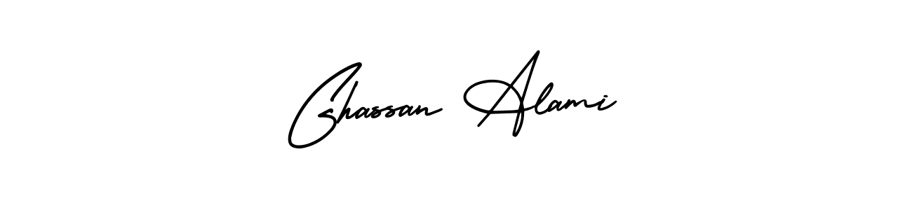 How to make Ghassan Alami name signature. Use AmerikaSignatureDemo-Regular style for creating short signs online. This is the latest handwritten sign. Ghassan Alami signature style 3 images and pictures png
