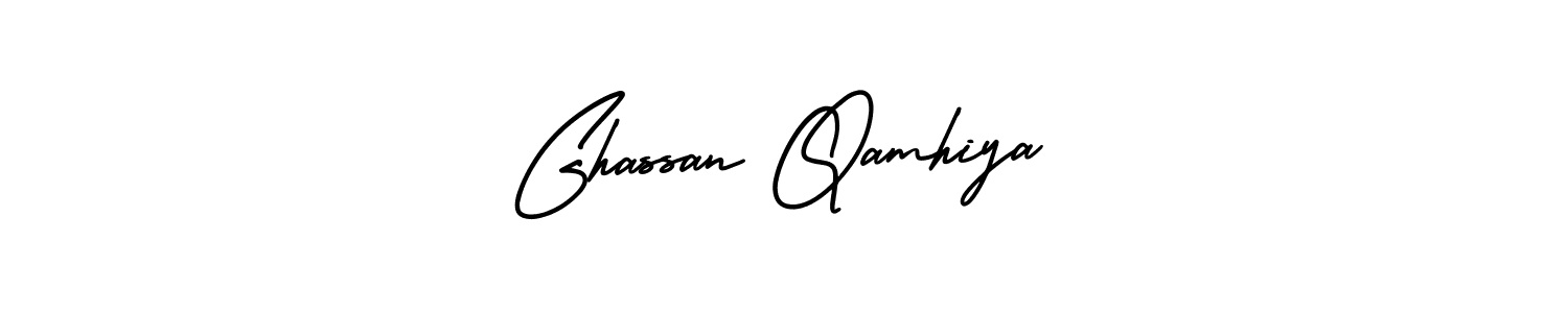 Create a beautiful signature design for name Ghassan Qamhiya. With this signature (AmerikaSignatureDemo-Regular) fonts, you can make a handwritten signature for free. Ghassan Qamhiya signature style 3 images and pictures png