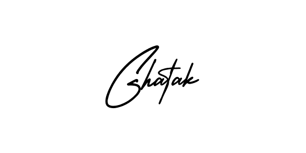 You should practise on your own different ways (AmerikaSignatureDemo-Regular) to write your name (Ghatak) in signature. don't let someone else do it for you. Ghatak signature style 3 images and pictures png