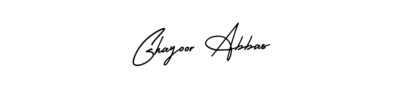 How to make Ghayoor Abbas name signature. Use AmerikaSignatureDemo-Regular style for creating short signs online. This is the latest handwritten sign. Ghayoor Abbas signature style 3 images and pictures png