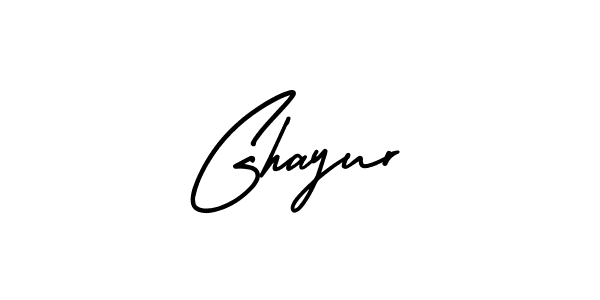 How to make Ghayur name signature. Use AmerikaSignatureDemo-Regular style for creating short signs online. This is the latest handwritten sign. Ghayur signature style 3 images and pictures png