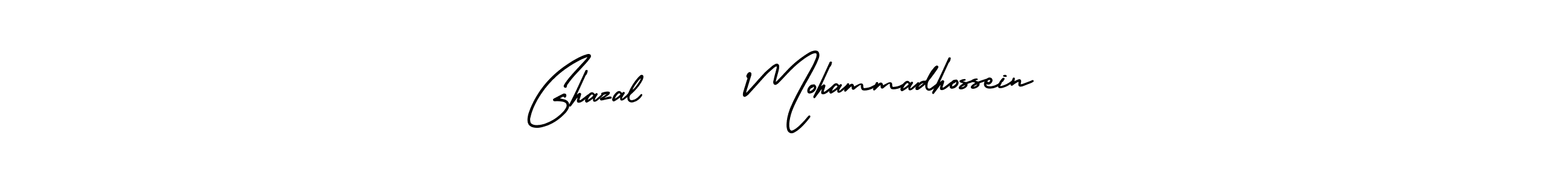 Ghazal     Mohammadhossein stylish signature style. Best Handwritten Sign (AmerikaSignatureDemo-Regular) for my name. Handwritten Signature Collection Ideas for my name Ghazal     Mohammadhossein. Ghazal     Mohammadhossein signature style 3 images and pictures png
