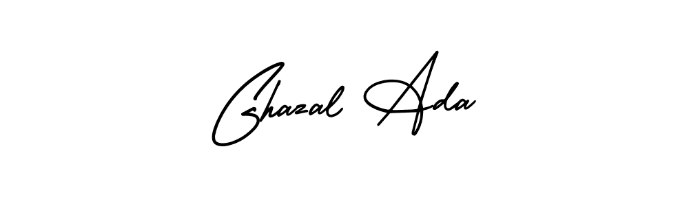 The best way (AmerikaSignatureDemo-Regular) to make a short signature is to pick only two or three words in your name. The name Ghazal Ada include a total of six letters. For converting this name. Ghazal Ada signature style 3 images and pictures png