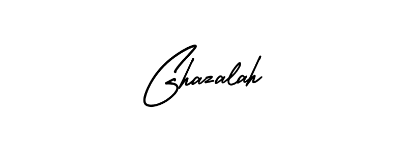 You should practise on your own different ways (AmerikaSignatureDemo-Regular) to write your name (Ghazalah) in signature. don't let someone else do it for you. Ghazalah signature style 3 images and pictures png