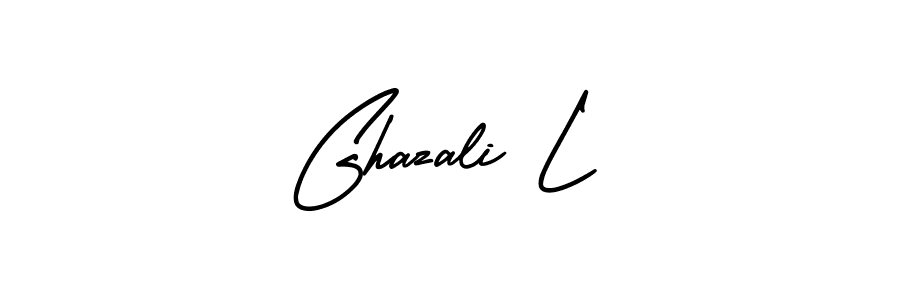 Create a beautiful signature design for name Ghazali L. With this signature (AmerikaSignatureDemo-Regular) fonts, you can make a handwritten signature for free. Ghazali L signature style 3 images and pictures png