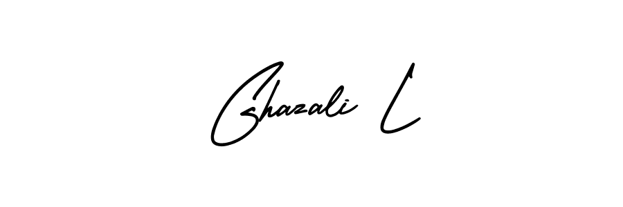 Create a beautiful signature design for name Ghazali L. With this signature (AmerikaSignatureDemo-Regular) fonts, you can make a handwritten signature for free. Ghazali L signature style 3 images and pictures png