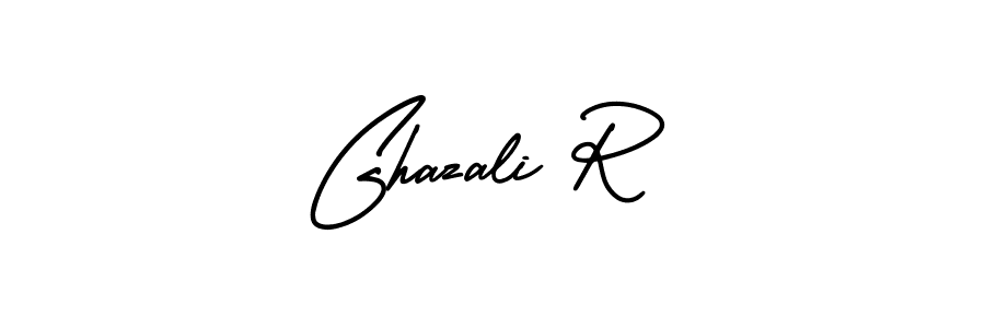 It looks lik you need a new signature style for name Ghazali R. Design unique handwritten (AmerikaSignatureDemo-Regular) signature with our free signature maker in just a few clicks. Ghazali R signature style 3 images and pictures png