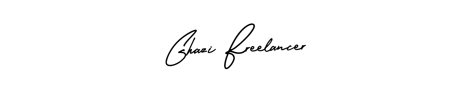 The best way (AmerikaSignatureDemo-Regular) to make a short signature is to pick only two or three words in your name. The name Ghazi Freelancer include a total of six letters. For converting this name. Ghazi Freelancer signature style 3 images and pictures png