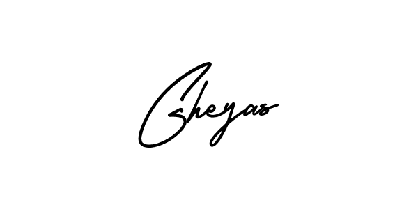 How to make Gheyas name signature. Use AmerikaSignatureDemo-Regular style for creating short signs online. This is the latest handwritten sign. Gheyas signature style 3 images and pictures png