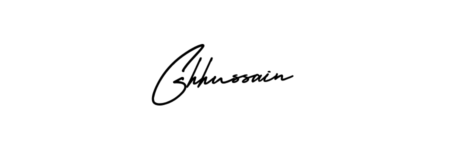 Ghhussain stylish signature style. Best Handwritten Sign (AmerikaSignatureDemo-Regular) for my name. Handwritten Signature Collection Ideas for my name Ghhussain. Ghhussain signature style 3 images and pictures png