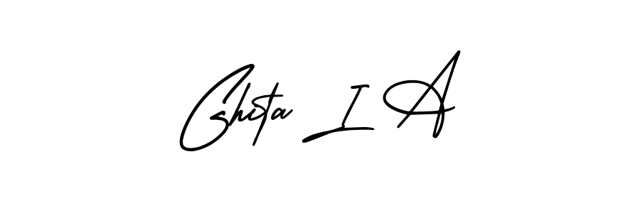 Create a beautiful signature design for name Ghita I A. With this signature (AmerikaSignatureDemo-Regular) fonts, you can make a handwritten signature for free. Ghita I A signature style 3 images and pictures png