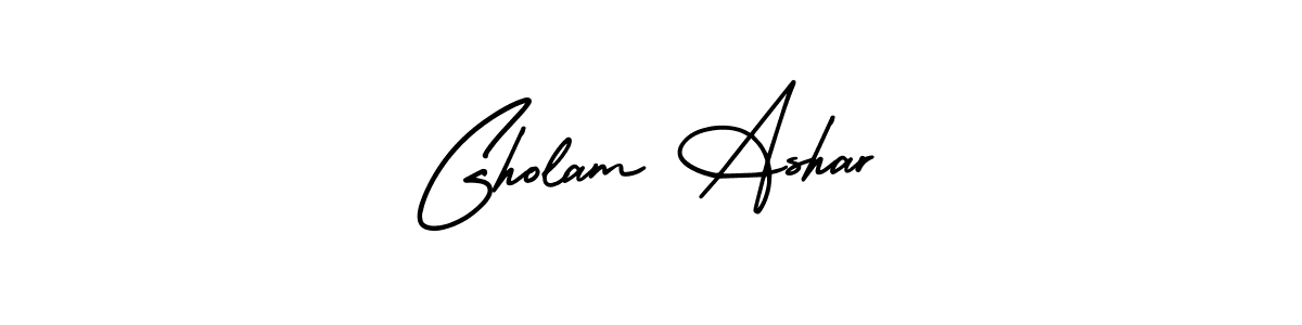 Gholam Ashar stylish signature style. Best Handwritten Sign (AmerikaSignatureDemo-Regular) for my name. Handwritten Signature Collection Ideas for my name Gholam Ashar. Gholam Ashar signature style 3 images and pictures png