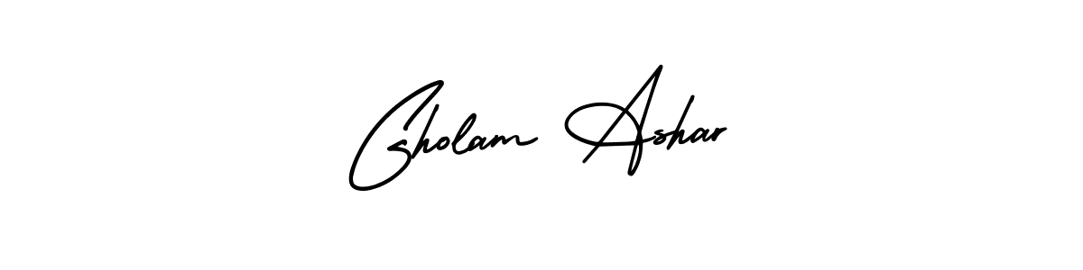 Gholam Ashar stylish signature style. Best Handwritten Sign (AmerikaSignatureDemo-Regular) for my name. Handwritten Signature Collection Ideas for my name Gholam Ashar. Gholam Ashar signature style 3 images and pictures png