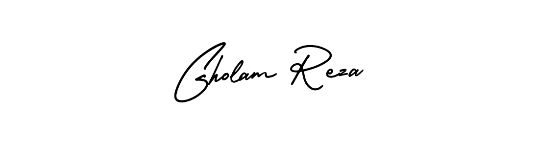 The best way (AmerikaSignatureDemo-Regular) to make a short signature is to pick only two or three words in your name. The name Gholam Reza include a total of six letters. For converting this name. Gholam Reza signature style 3 images and pictures png