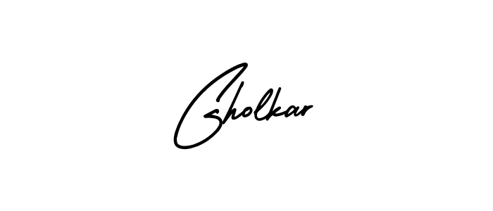 The best way (AmerikaSignatureDemo-Regular) to make a short signature is to pick only two or three words in your name. The name Gholkar include a total of six letters. For converting this name. Gholkar signature style 3 images and pictures png