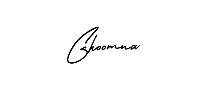 Ghoomna stylish signature style. Best Handwritten Sign (AmerikaSignatureDemo-Regular) for my name. Handwritten Signature Collection Ideas for my name Ghoomna. Ghoomna signature style 3 images and pictures png