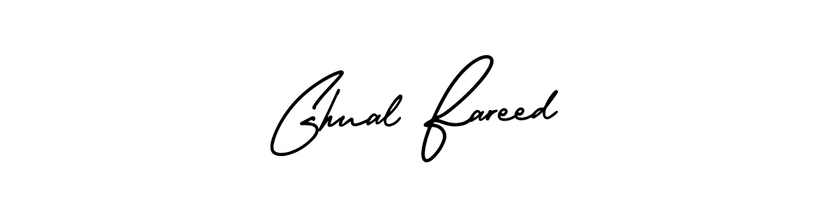 Design your own signature with our free online signature maker. With this signature software, you can create a handwritten (AmerikaSignatureDemo-Regular) signature for name Ghual Fareed. Ghual Fareed signature style 3 images and pictures png