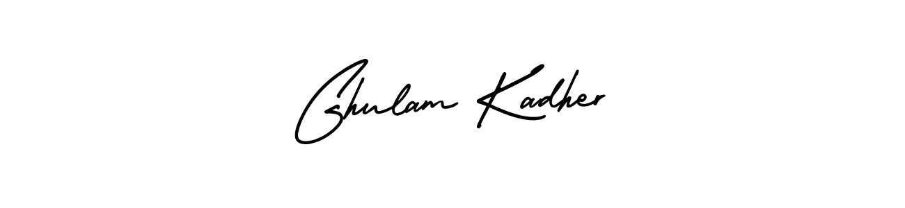 It looks lik you need a new signature style for name Ghulam Kadher. Design unique handwritten (AmerikaSignatureDemo-Regular) signature with our free signature maker in just a few clicks. Ghulam Kadher signature style 3 images and pictures png