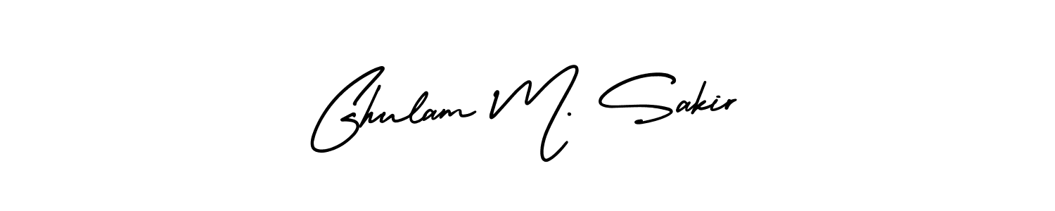How to Draw Ghulam M. Sakir signature style? AmerikaSignatureDemo-Regular is a latest design signature styles for name Ghulam M. Sakir. Ghulam M. Sakir signature style 3 images and pictures png