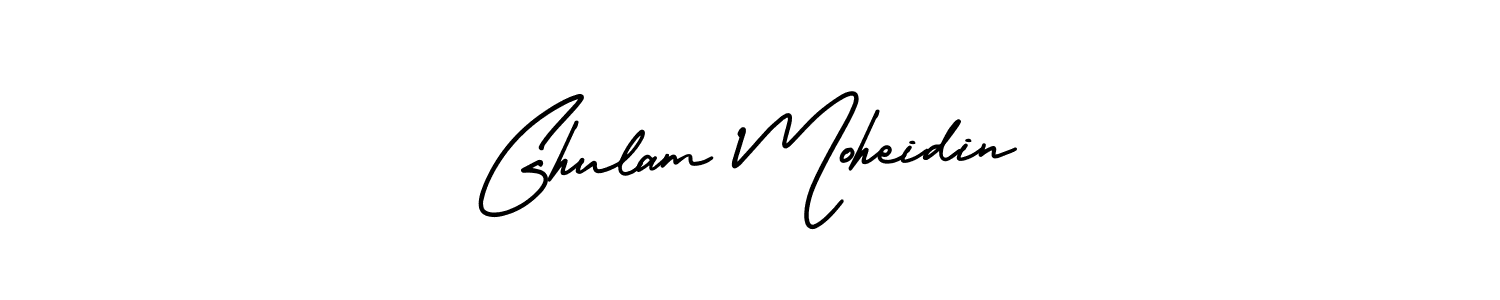 This is the best signature style for the Ghulam Moheidin name. Also you like these signature font (AmerikaSignatureDemo-Regular). Mix name signature. Ghulam Moheidin signature style 3 images and pictures png
