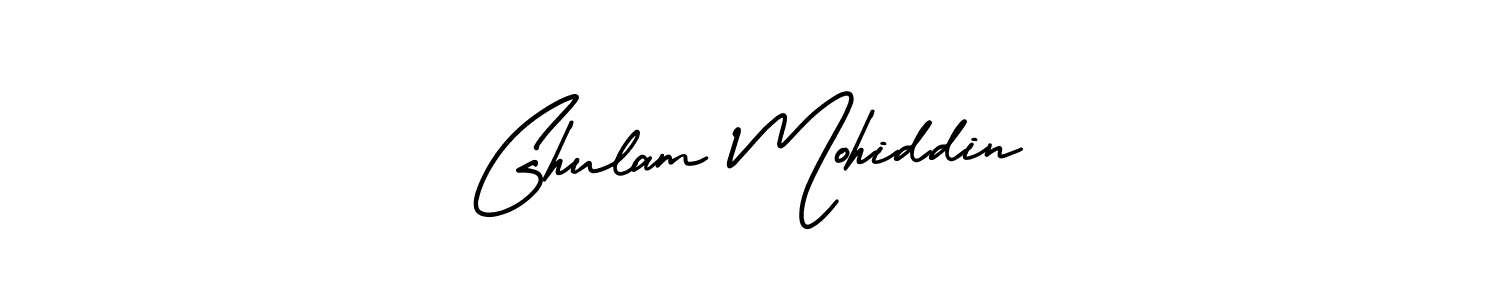 How to Draw Ghulam Mohiddin signature style? AmerikaSignatureDemo-Regular is a latest design signature styles for name Ghulam Mohiddin. Ghulam Mohiddin signature style 3 images and pictures png