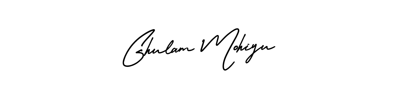 Make a beautiful signature design for name Ghulam Mohiyu. With this signature (AmerikaSignatureDemo-Regular) style, you can create a handwritten signature for free. Ghulam Mohiyu signature style 3 images and pictures png