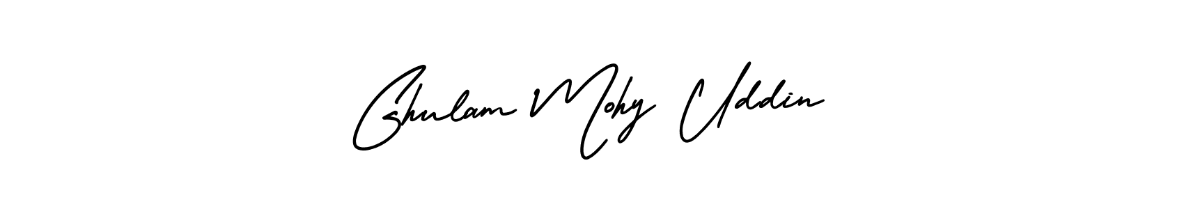 Create a beautiful signature design for name Ghulam Mohy Uddin. With this signature (AmerikaSignatureDemo-Regular) fonts, you can make a handwritten signature for free. Ghulam Mohy Uddin signature style 3 images and pictures png