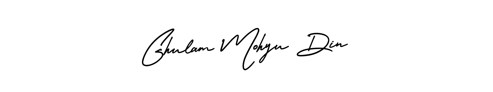 Make a beautiful signature design for name Ghulam Mohyu Din. With this signature (AmerikaSignatureDemo-Regular) style, you can create a handwritten signature for free. Ghulam Mohyu Din signature style 3 images and pictures png