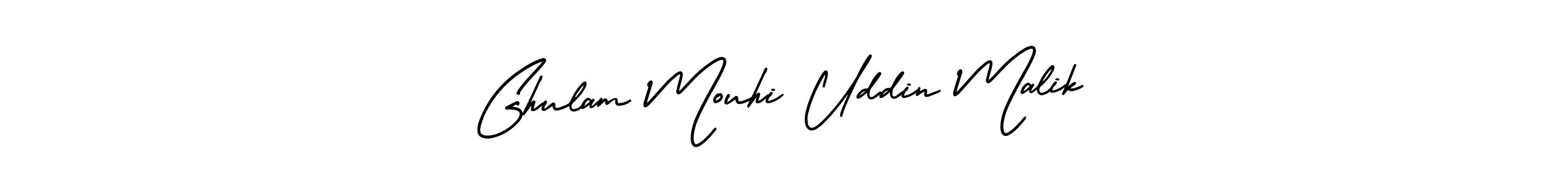 Make a short Ghulam Mouhi Uddin Malik signature style. Manage your documents anywhere anytime using AmerikaSignatureDemo-Regular. Create and add eSignatures, submit forms, share and send files easily. Ghulam Mouhi Uddin Malik signature style 3 images and pictures png