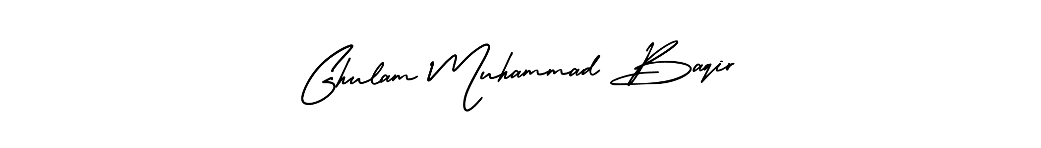 AmerikaSignatureDemo-Regular is a professional signature style that is perfect for those who want to add a touch of class to their signature. It is also a great choice for those who want to make their signature more unique. Get Ghulam Muhammad Baqir name to fancy signature for free. Ghulam Muhammad Baqir signature style 3 images and pictures png