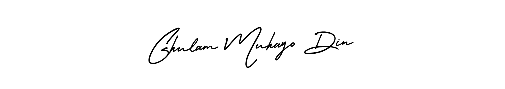 How to make Ghulam Muhayo Din signature? AmerikaSignatureDemo-Regular is a professional autograph style. Create handwritten signature for Ghulam Muhayo Din name. Ghulam Muhayo Din signature style 3 images and pictures png