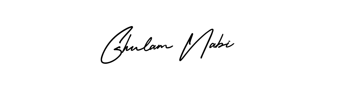 How to make Ghulam Nabi name signature. Use AmerikaSignatureDemo-Regular style for creating short signs online. This is the latest handwritten sign. Ghulam Nabi signature style 3 images and pictures png