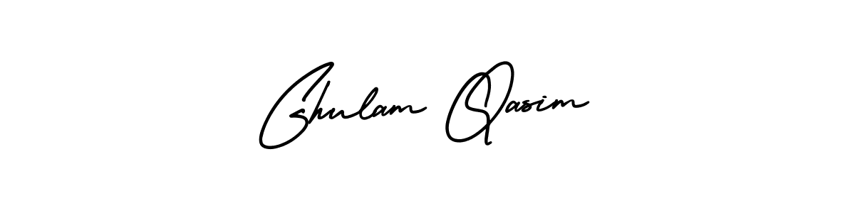 This is the best signature style for the Ghulam Qasim name. Also you like these signature font (AmerikaSignatureDemo-Regular). Mix name signature. Ghulam Qasim signature style 3 images and pictures png