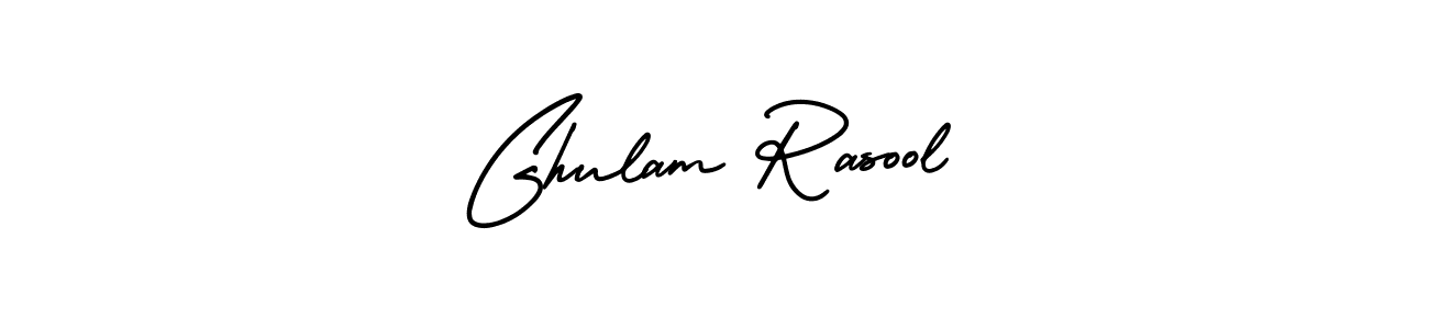 You should practise on your own different ways (AmerikaSignatureDemo-Regular) to write your name (Ghulam Rasool) in signature. don't let someone else do it for you. Ghulam Rasool signature style 3 images and pictures png