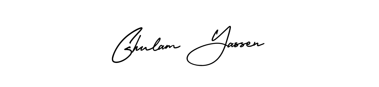 Make a short Ghulam Yassen signature style. Manage your documents anywhere anytime using AmerikaSignatureDemo-Regular. Create and add eSignatures, submit forms, share and send files easily. Ghulam Yassen signature style 3 images and pictures png