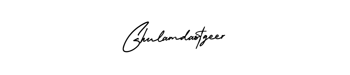 The best way (AmerikaSignatureDemo-Regular) to make a short signature is to pick only two or three words in your name. The name Ghulamdastgeer include a total of six letters. For converting this name. Ghulamdastgeer signature style 3 images and pictures png