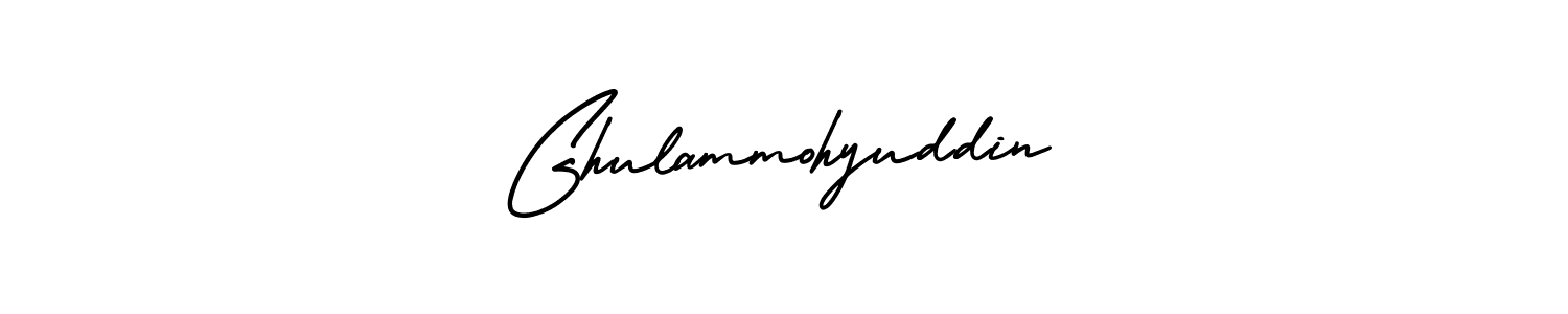 Make a beautiful signature design for name Ghulammohyuddin. With this signature (AmerikaSignatureDemo-Regular) style, you can create a handwritten signature for free. Ghulammohyuddin signature style 3 images and pictures png