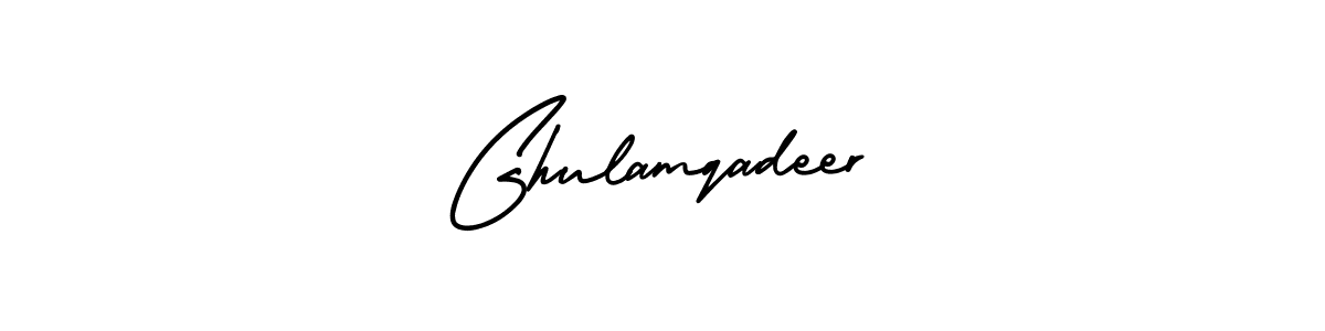 This is the best signature style for the Ghulamqadeer name. Also you like these signature font (AmerikaSignatureDemo-Regular). Mix name signature. Ghulamqadeer signature style 3 images and pictures png