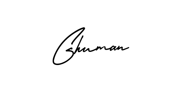 Create a beautiful signature design for name Ghuman. With this signature (AmerikaSignatureDemo-Regular) fonts, you can make a handwritten signature for free. Ghuman signature style 3 images and pictures png