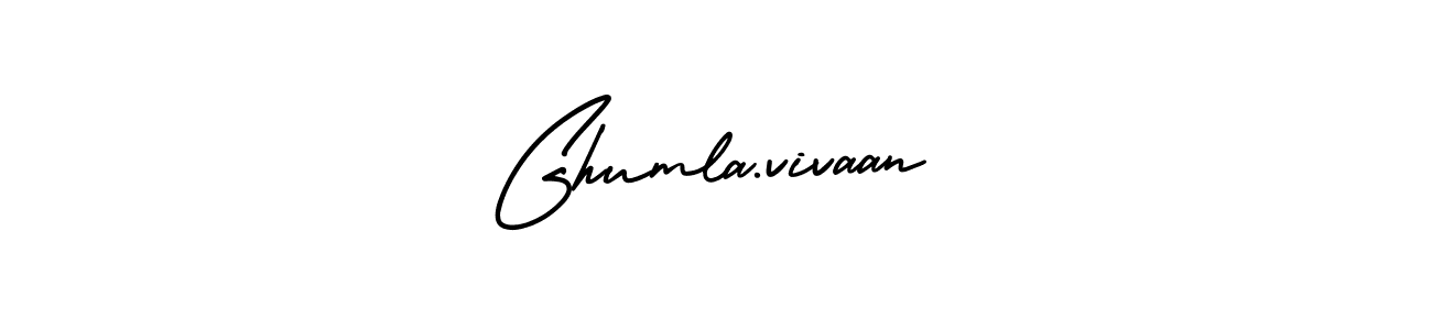 if you are searching for the best signature style for your name Ghumla.vivaan. so please give up your signature search. here we have designed multiple signature styles  using AmerikaSignatureDemo-Regular. Ghumla.vivaan signature style 3 images and pictures png